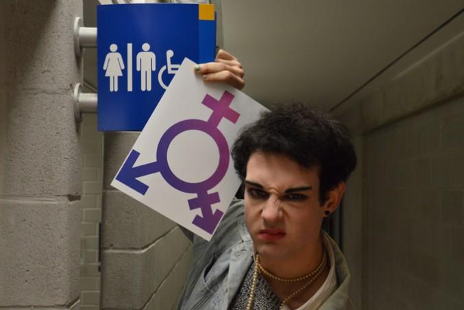 Bathroom makeover — starting with signs. PHOTO: Sierra Bien