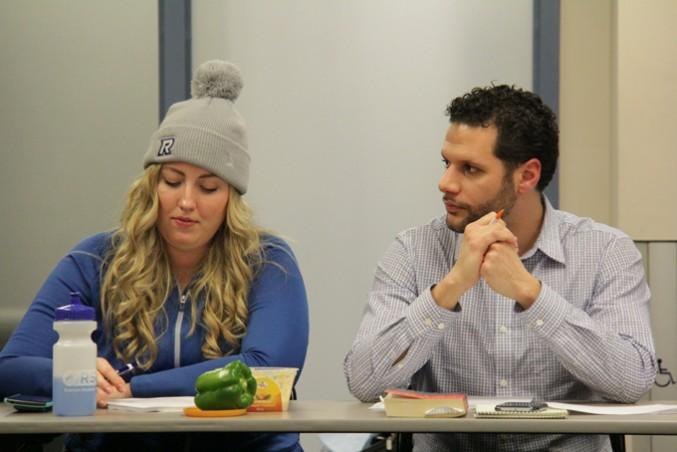 Abe Snobar and Andrea Bartlett at the Jan. 25 board of directors meeting. PHOTO: AL DOWNHAM