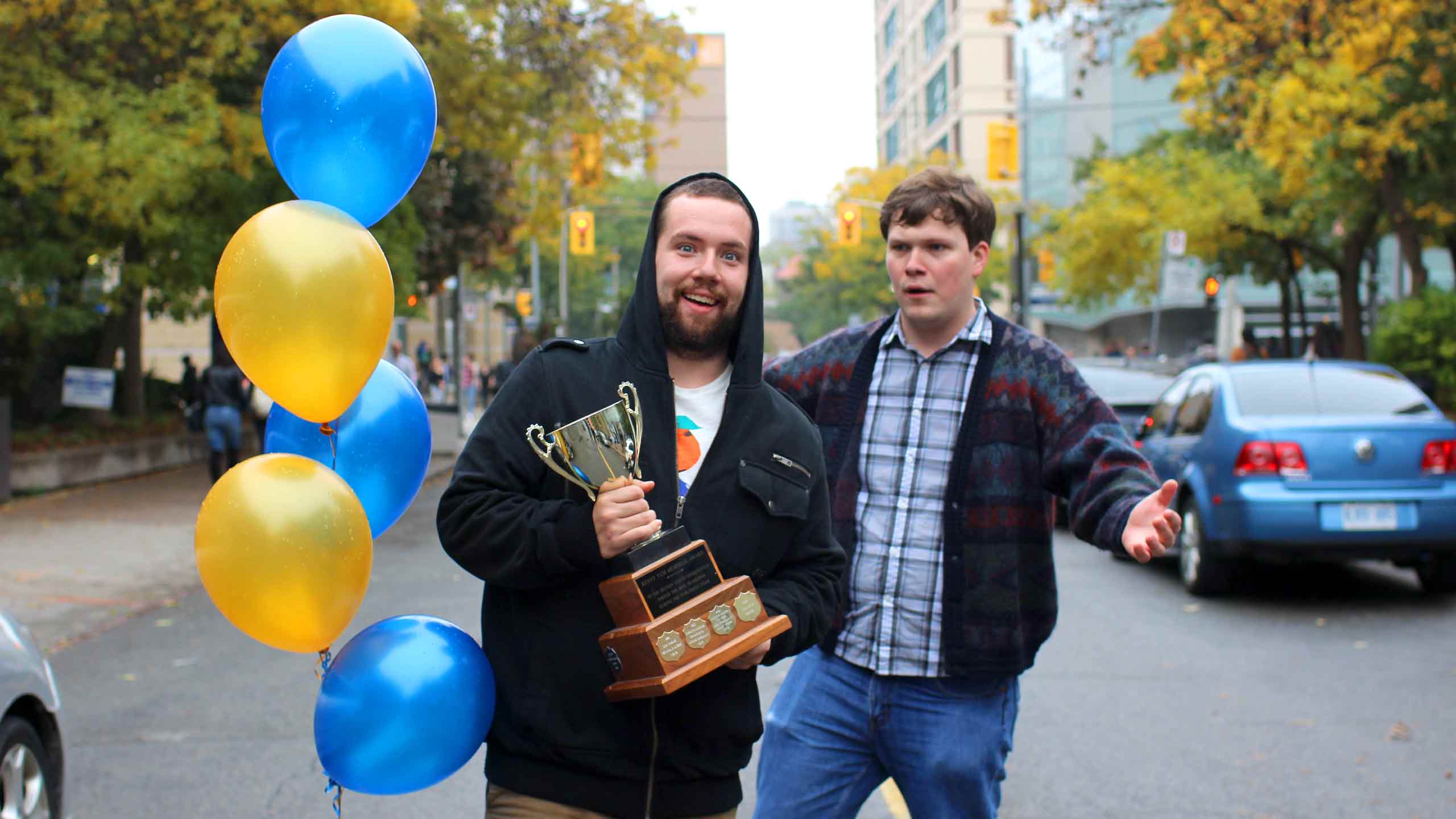 Cable and Kristoff after the winner of the Cardi-Get-It-On contest was announced. PHOTO: CHRIS BLANCHETTE