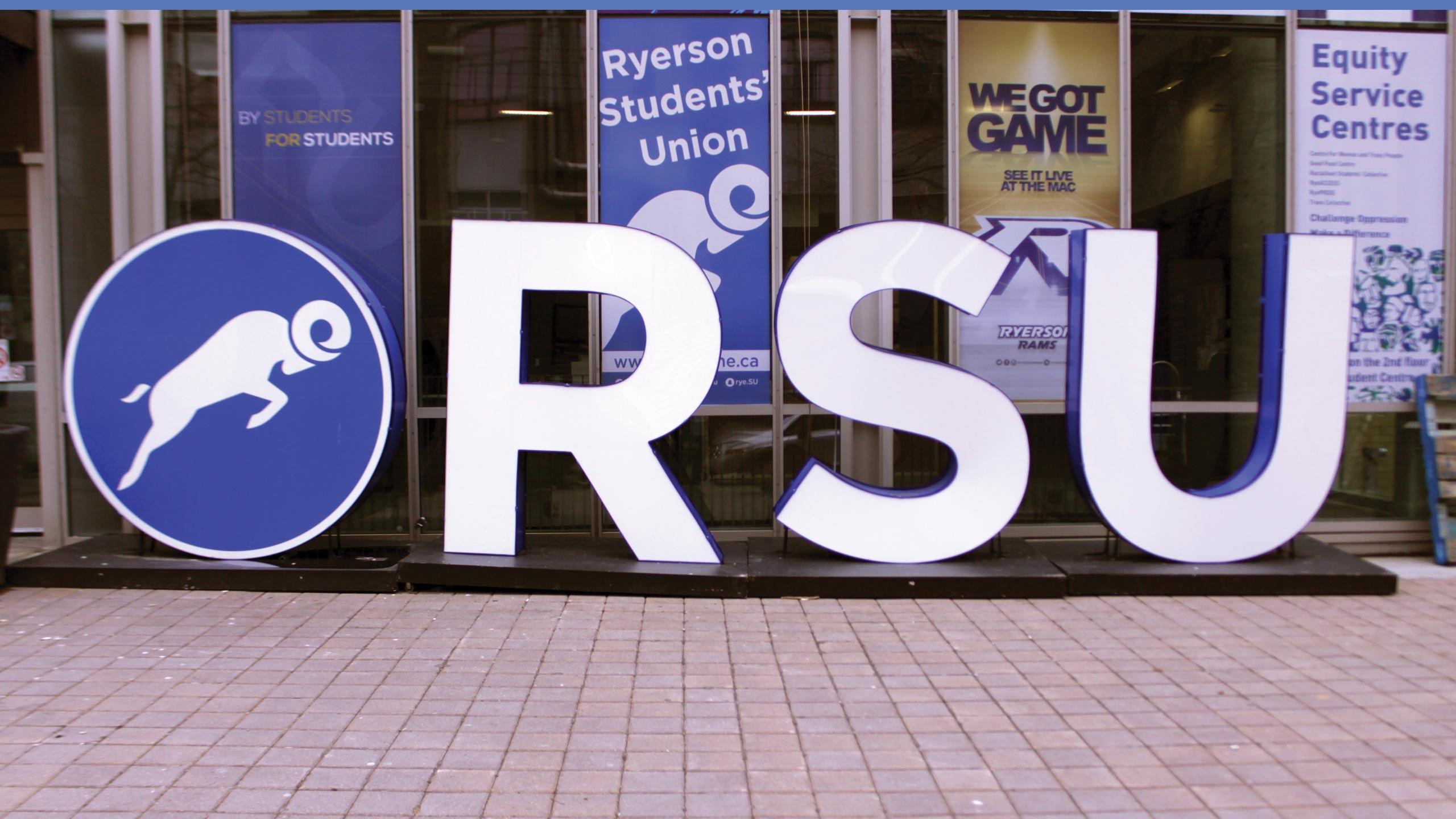 Ryerson Students' Union sign. FILE PHOTO