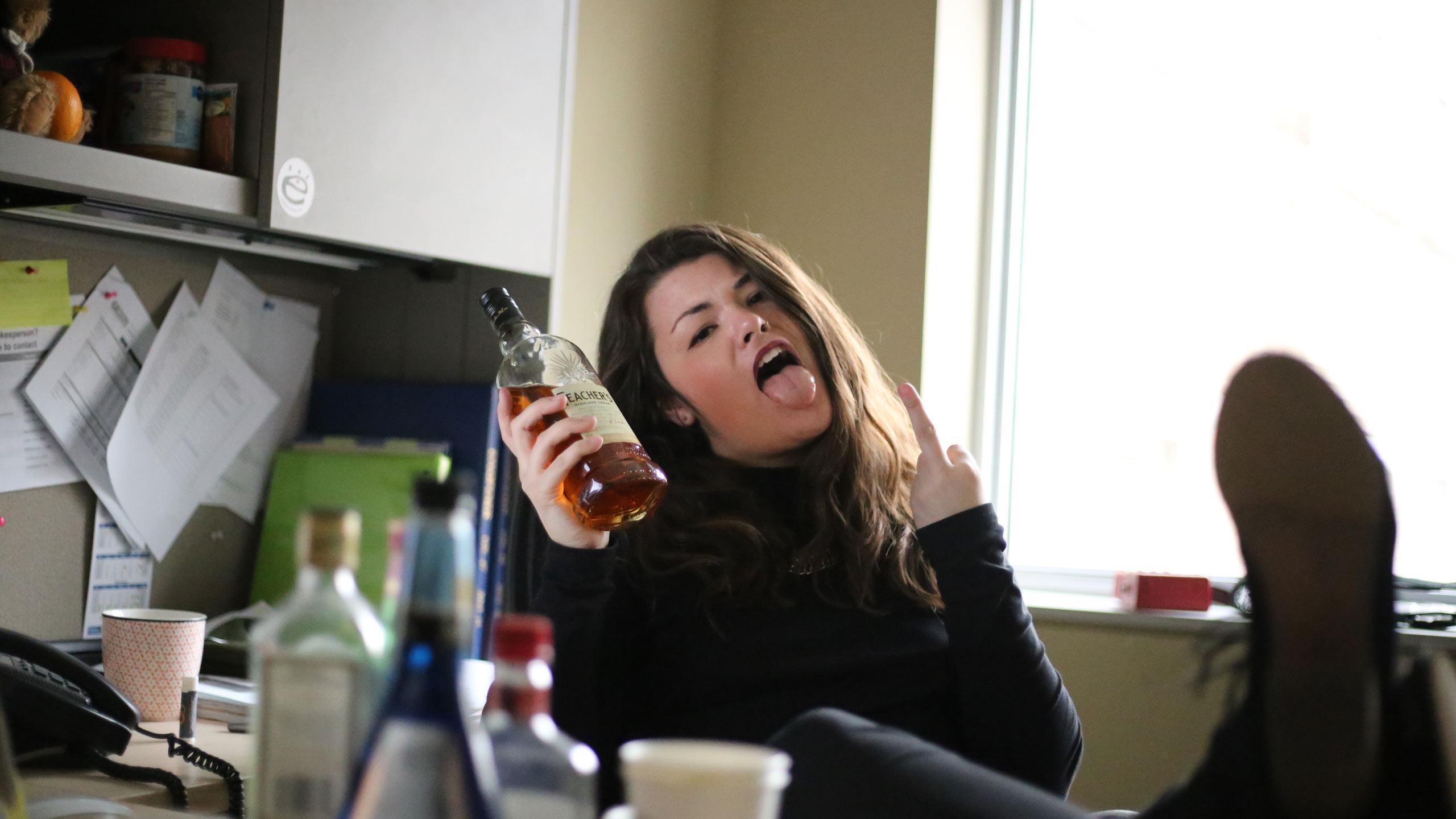 The Eyeopener's editor, Nicole, at her desk.