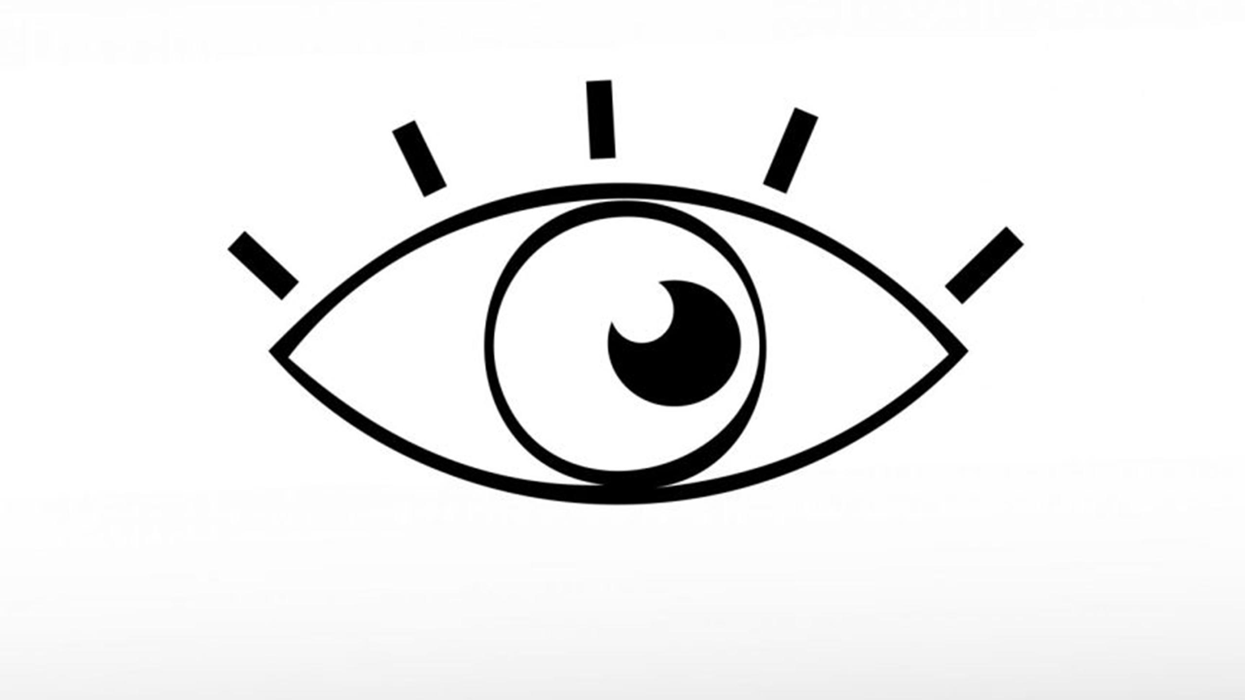 An illustrated eye looks left