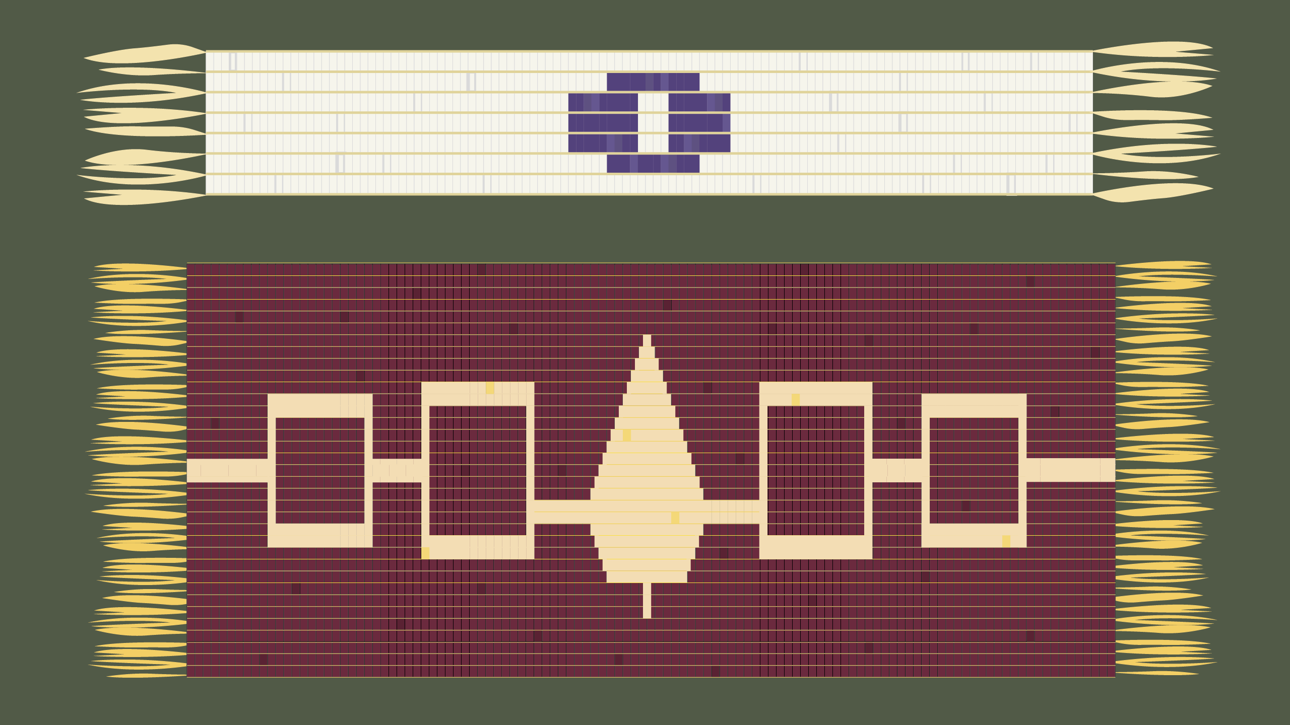 A Hiawatha wampum belt and a Dish with One Spoon wampum belt.