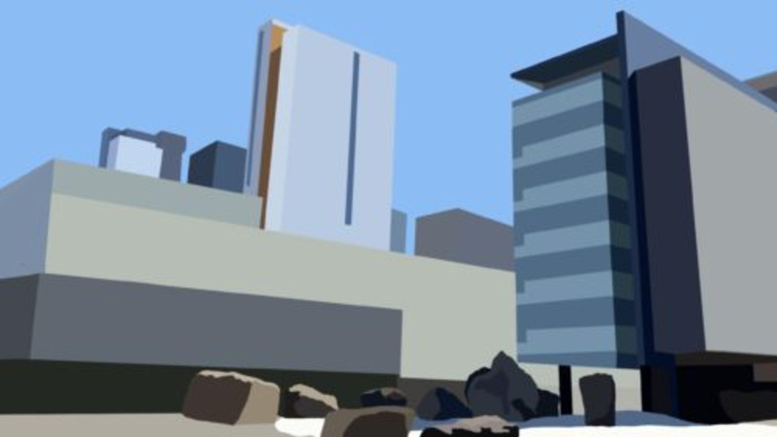 an illustration of lake devo on TMU campus