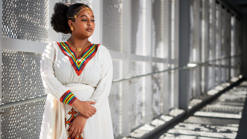 Portrait of Bana in traditional formal clothing