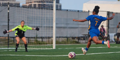 Third-year defender Taliyah Walker shooting for goal