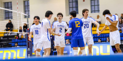 The TMU Bold looking down after the loss