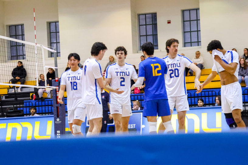 The TMU Bold looking down after the loss