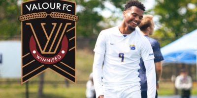 Jevontae Layne from the TMU Bold men's soccer team was drafted by Valour FC