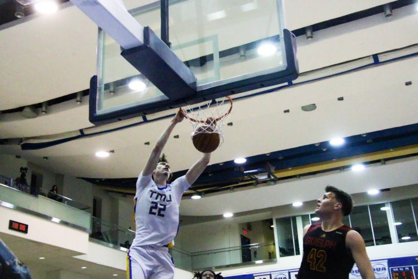 Aidan Wilson dunking the ball to send the Bold to the quarter-finals of the Wilson Cup