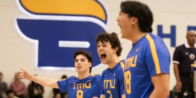 Three Bold players celebrating the win over the Lions in a season deciding game