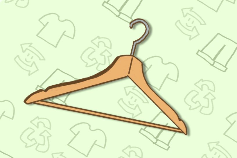An illustration of a clothing hanger