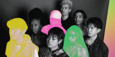 An image with colourful illustrations drawn fully over certain individuals with full colour