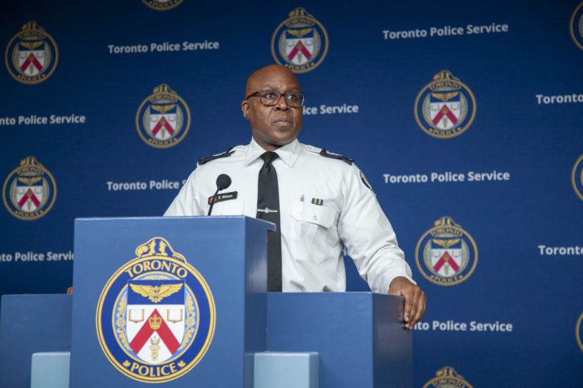 Insp. Errol Watson speaking at the press conference regarding the incident on Tuesday