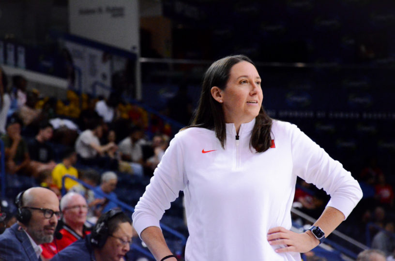 Carly Clarke is standing court-side at the Mattamy Athletics Centre (MAC)